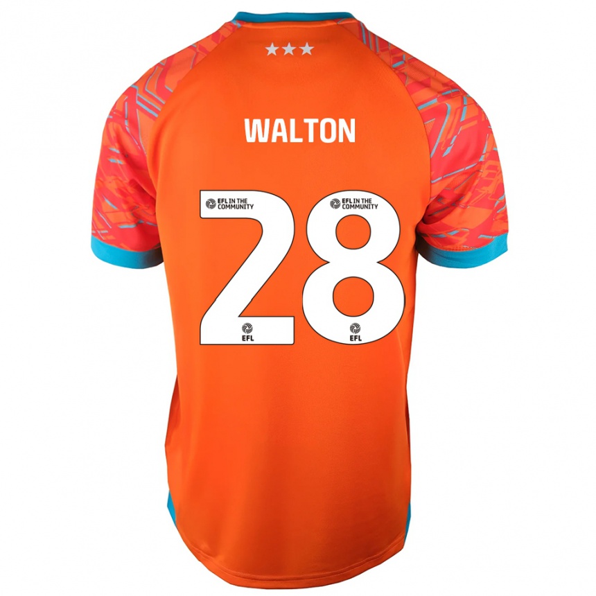 גברים כדורגל כריסטיאן וולטון #28 לבן כתום חולצת שוער 2025/26