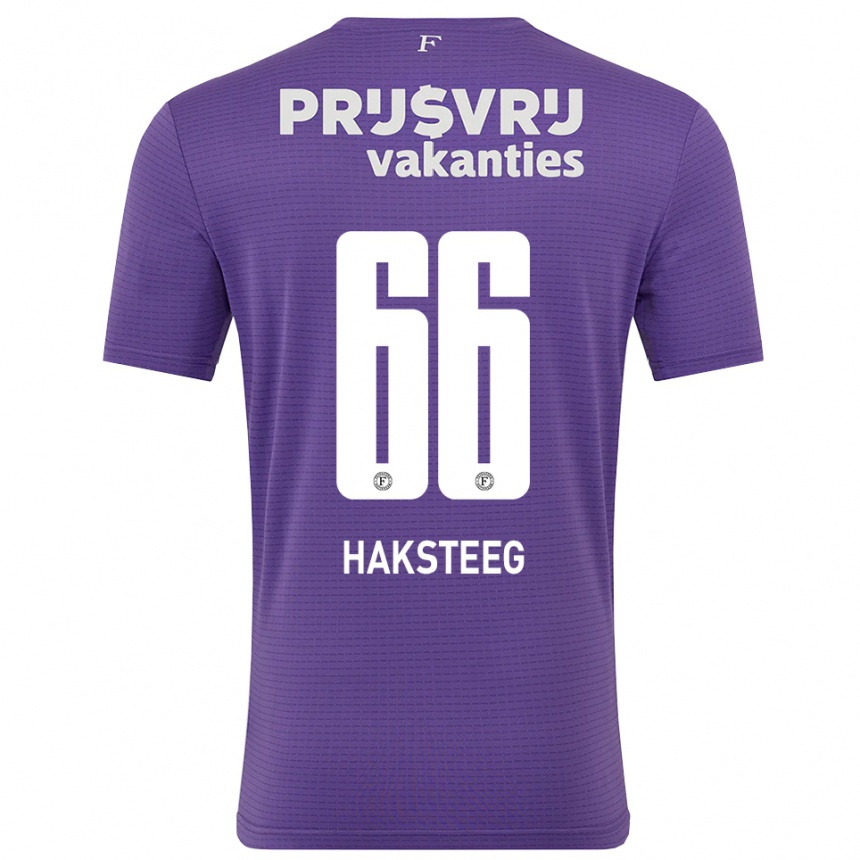 גברים כדורגל Tim Haksteeg #66 סגול לבן חולצת שוער 2025/26