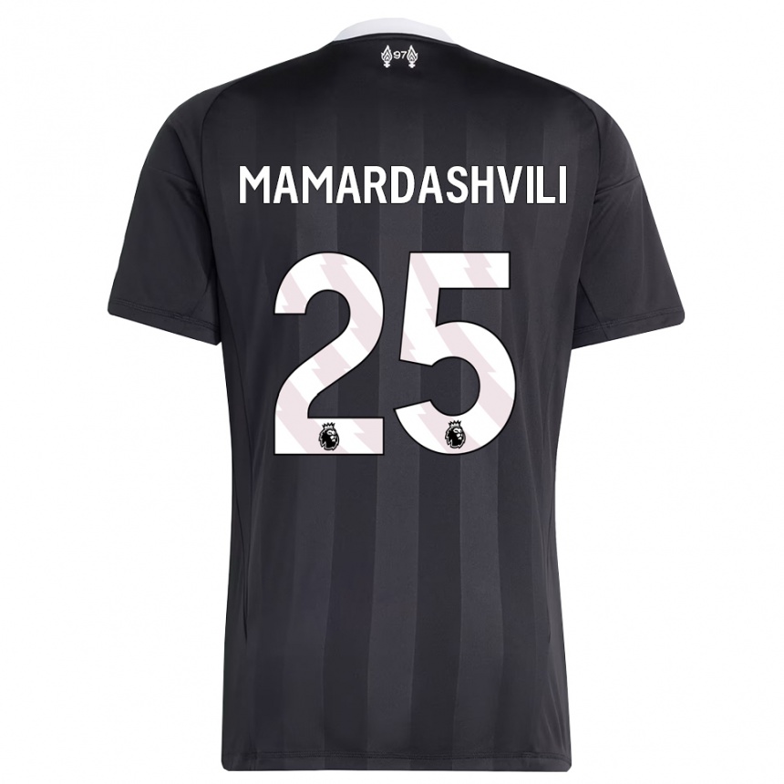 גברים כדורגל גיורגי ממרדשווילי #25 שחור לבן חולצת שוער 2025/26