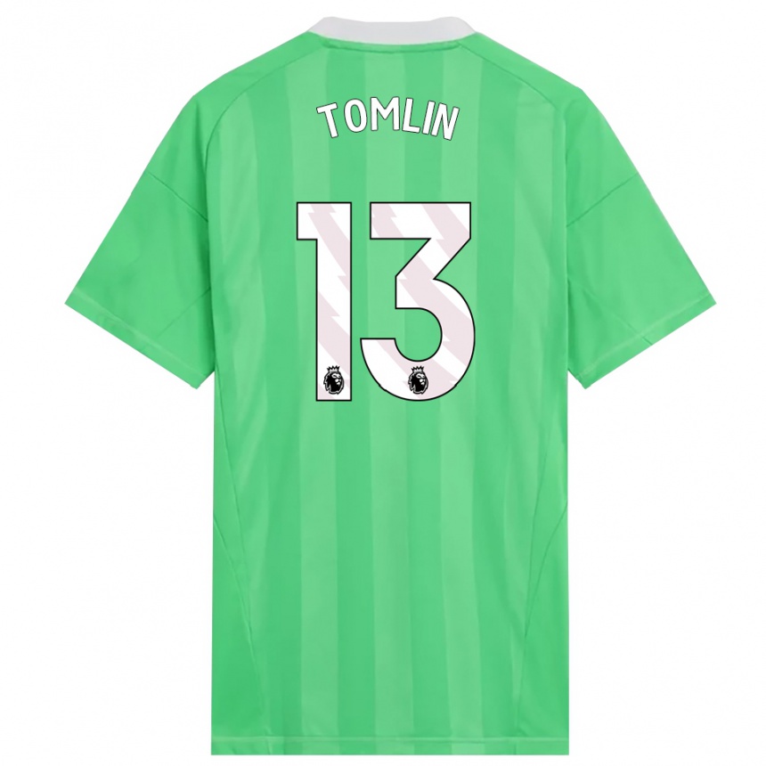 גברים כדורגל Jack Tomlin #13 ירוק בהיר לבן חולצת שוער 2025/26