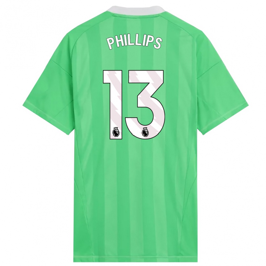 גברים כדורגל Charlie Phillips #13 ירוק בהיר לבן חולצת שוער 2025/26