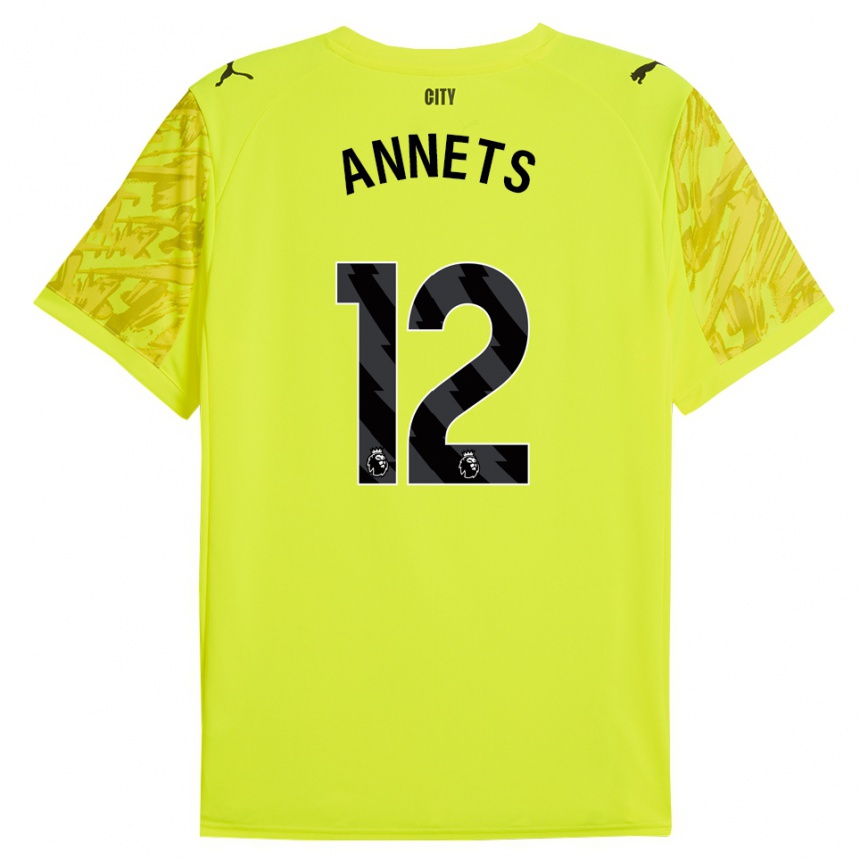 גברים כדורגל Eve Annets #12 צהוב כתום שחור חולצת שוער 2025/26