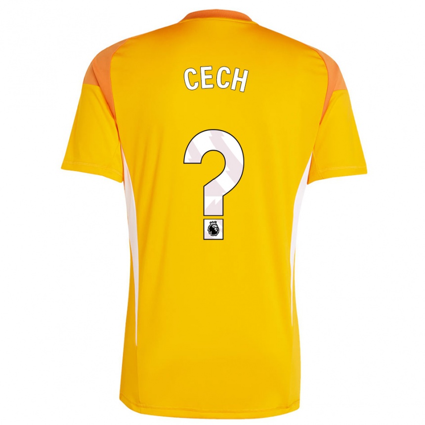 גברים כדורגל Damian Cech #0 כתום לבן חולצת שוער 2025/26