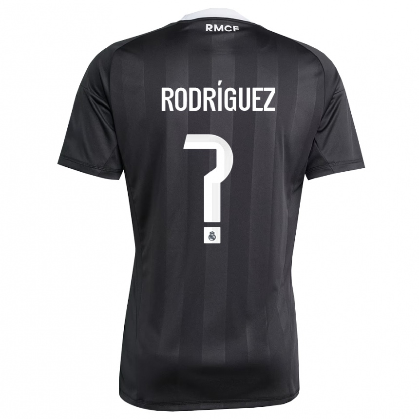 גברים כדורגל אלברו רודריגס #0 שחור לבן חולצת שוער 2025/26