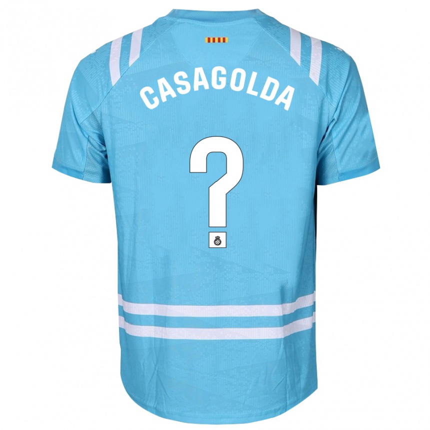 גברים כדורגל Pau Casagolda #0 כחול בהיר לבן חולצת שוער 2025/26