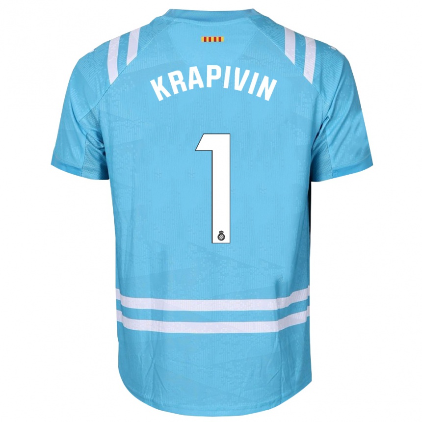 גברים כדורגל Yegor Krapivin #1 כחול בהיר לבן חולצת שוער 2025/26