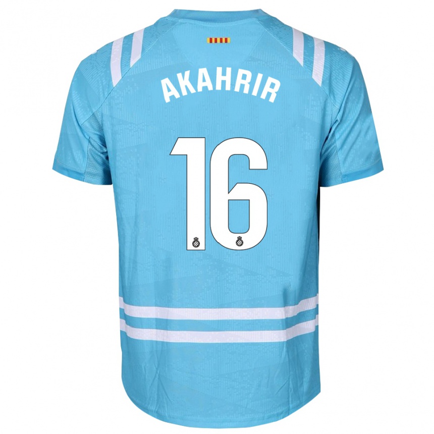גברים כדורגל Mohamed Akahrir #16 כחול בהיר לבן חולצת שוער 2025/26