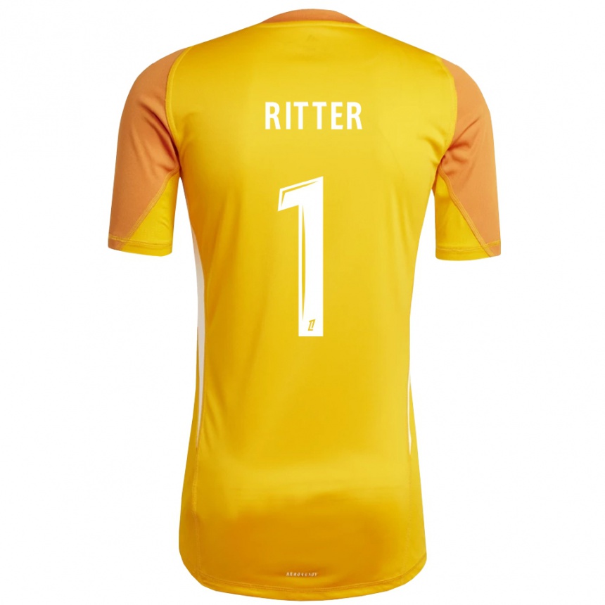 גברים כדורגל Maxime Ritter #1 כתום לבן חולצת שוער 2025/26
