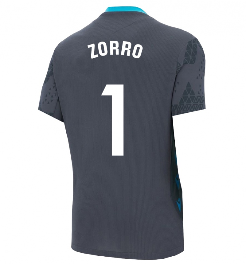 גברים כדורגל Zorro #1 אפור כהה שחור חולצת שוער 2025/26