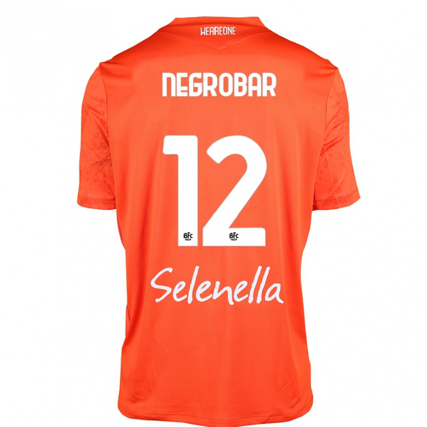 גברים כדורגל Lucas Negrobar #12 כתום שחור לבן חולצת שוער 2025/26