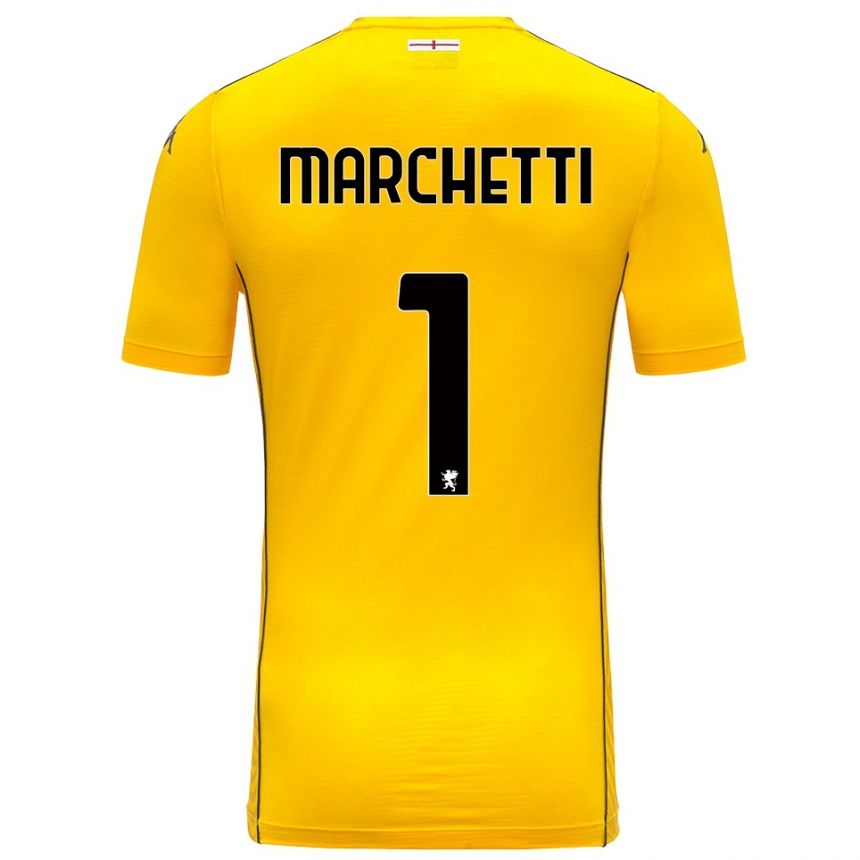 גברים כדורגל Lisa Marchetti #1 צהוב כהה שחור חולצת שוער 2025/26