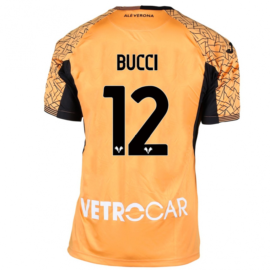 גברים כדורגל Irene Bucci #12 כתום שחור לבן חולצת שוער 2025/26