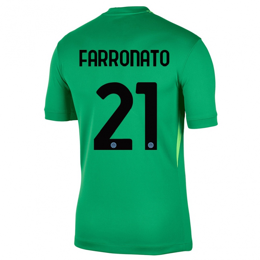 גברים כדורגל Matteo Farronato #21 ירוק בהיר שחור חולצת שוער 2025/26