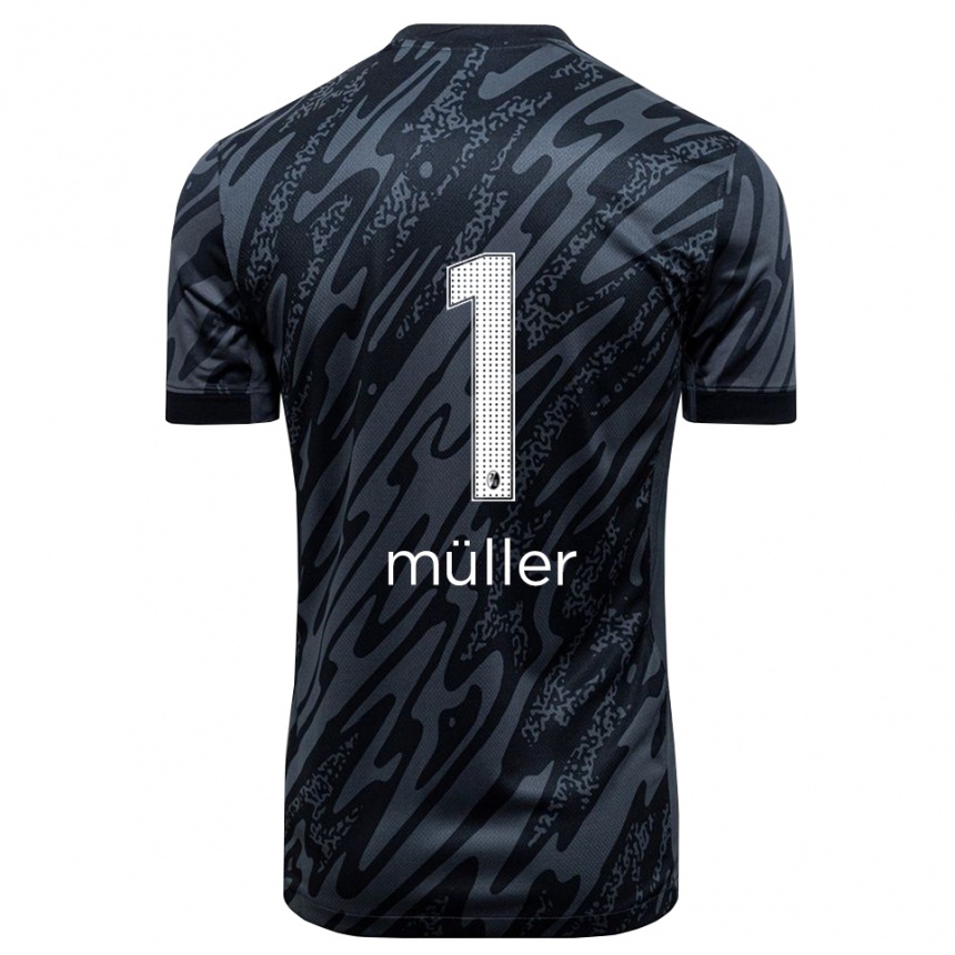 גברים כדורגל Philipp Müller #1 שחור לבן חולצת שוער 2025/26