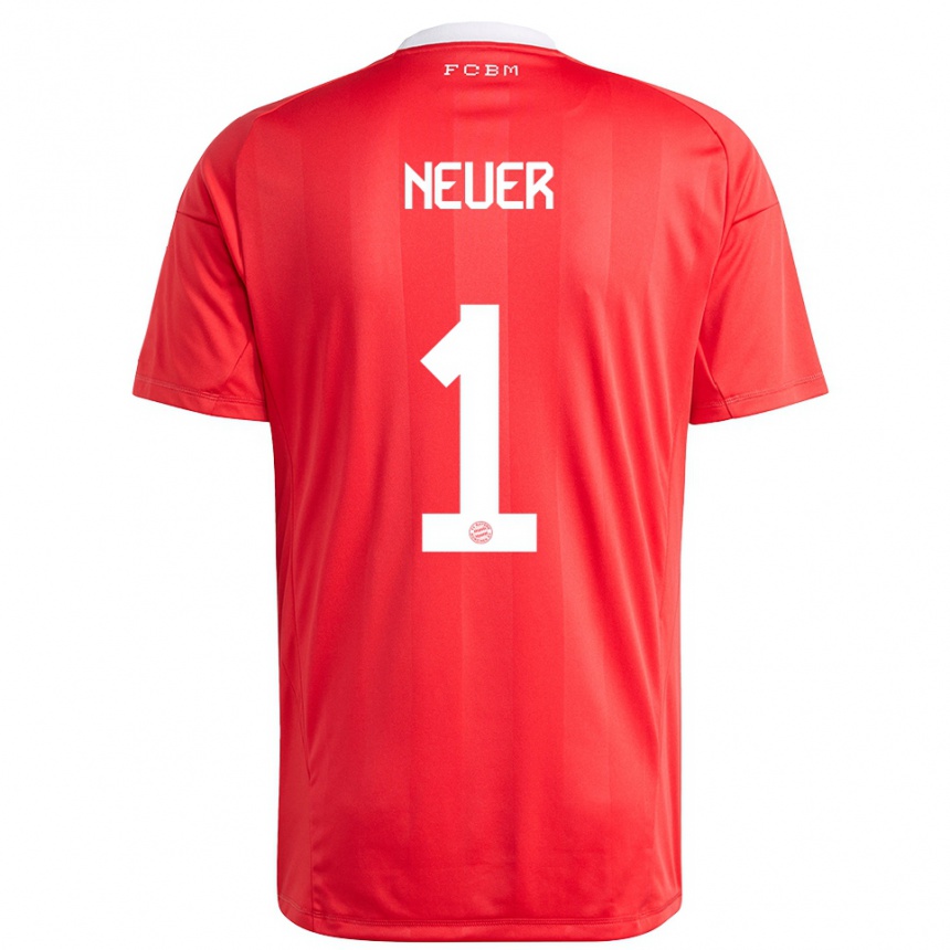 גברים כדורגל מנואל נוייר #1 לבן אדום חולצת שוער 2025/26