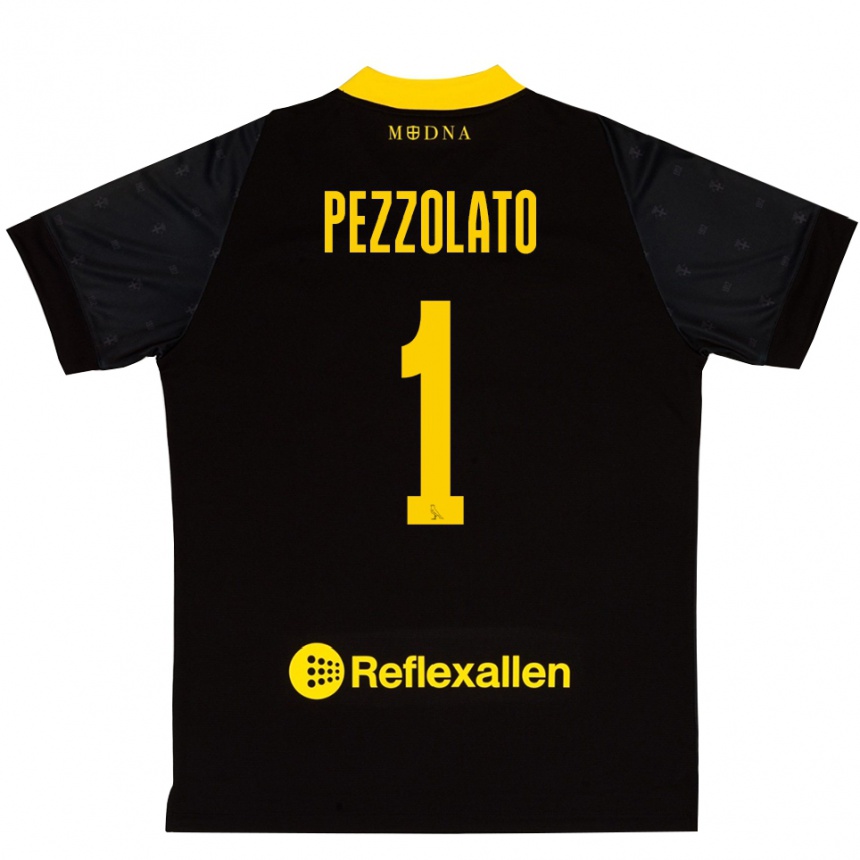 גברים כדורגל Michele Pezzolato #1 שחור צהוב חולצת שוער 2025/26