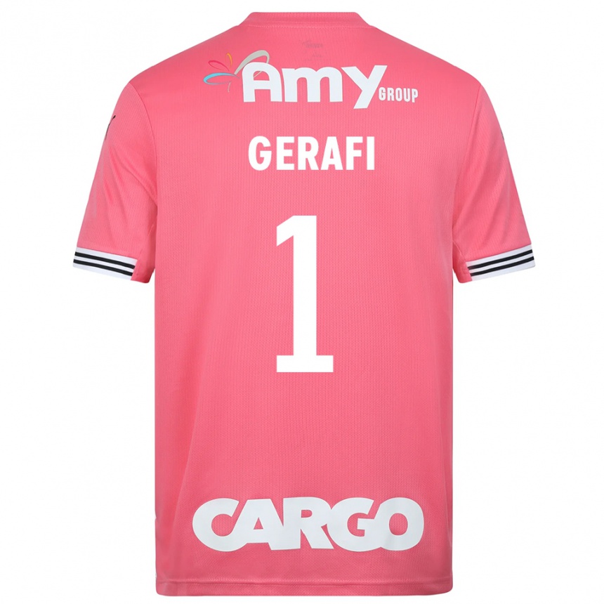 גברים כדורגל יואב ג'ראפי #1 לבן ורוד חולצת שוער 2025/26