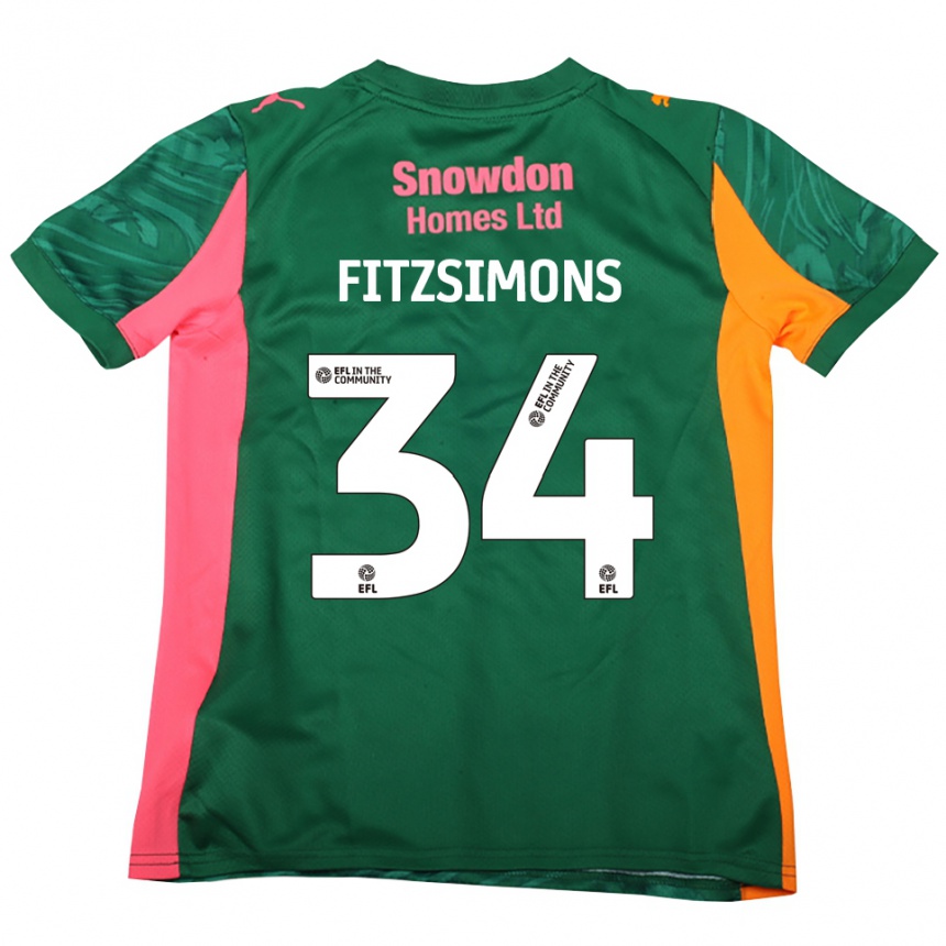 נשים כדורגל רוס פיצימונס #34 ירוק ורוד כהה חולצת שוער 2025/26