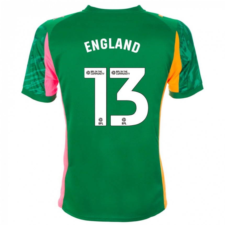 נשים כדורגל Kurtis England #13 ירוק ורוד כתום חולצת שוער 2025/26