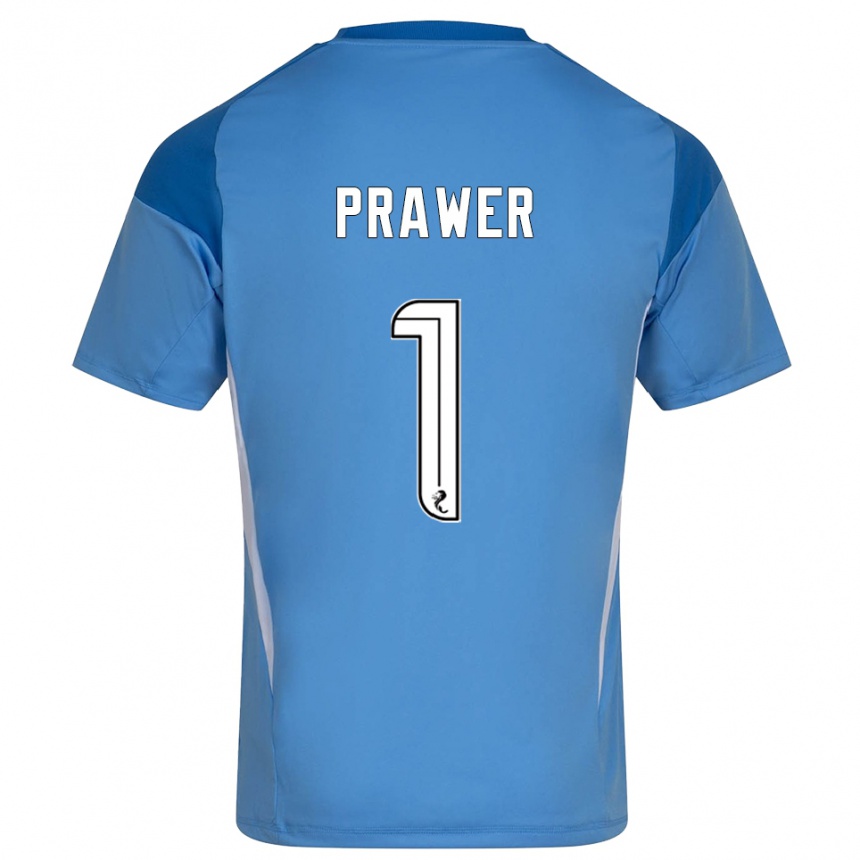 נשים כדורגל אנה פראוור #1 לבן כחול חולצת שוער 2025/26