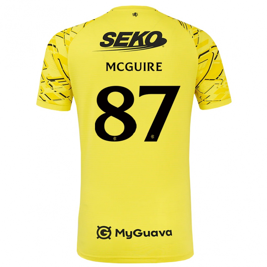נשים כדורגל Rydnn McGuire #87 שחור צהוב חולצת שוער 2025/26