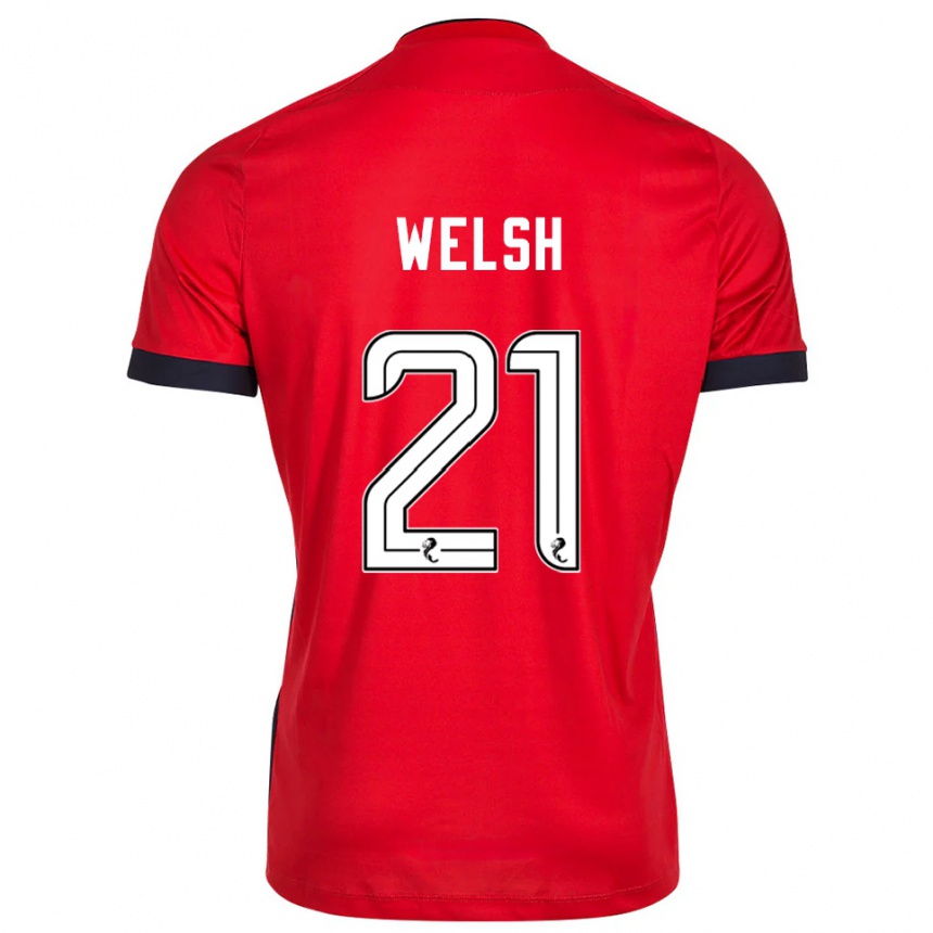 נשים כדורגל Tom Welsh #21 לבן אדום חולצת שוער 2025/26