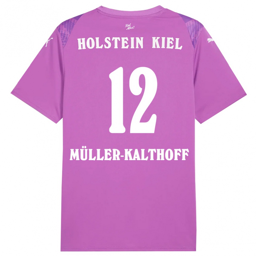 נשים כדורגל Henrie Müller-Kalthoff #12 סגול לבן חולצת שוער 2025/26