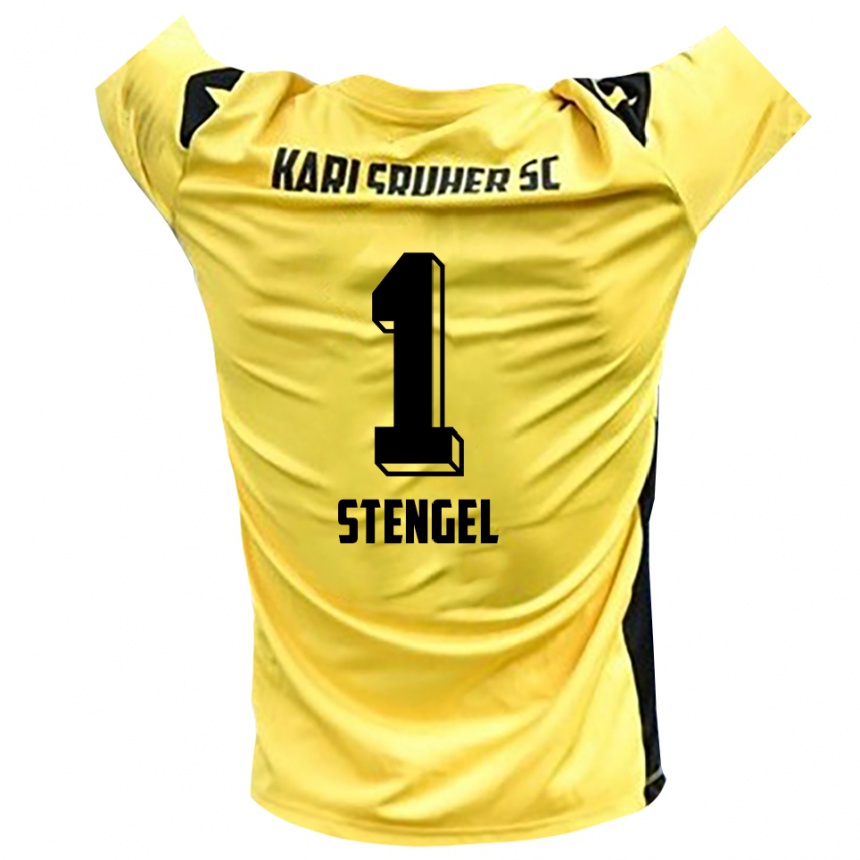 נשים כדורגל Konstantin Stengel #1 צהוב שחור חולצת שוער 2025/26