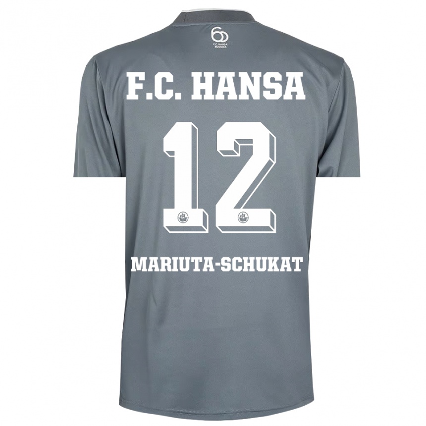 נשים כדורגל Lara Mariuta-Schukat #12 אפור בהיר לבן חולצת שוער 2025/26