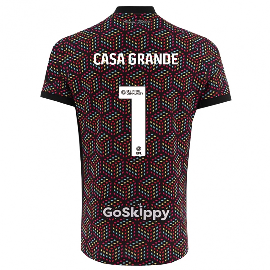 נשים כדורגל ג׳וזי בריאן קאסה-גרנדה #1 שחור לבן חולצת שוער 2025/26