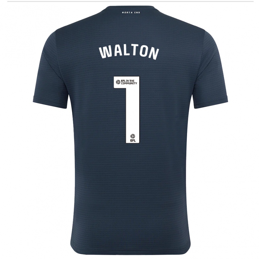 נשים כדורגל Jack Walton #1 שחור לבן חולצת שוער 2025/26