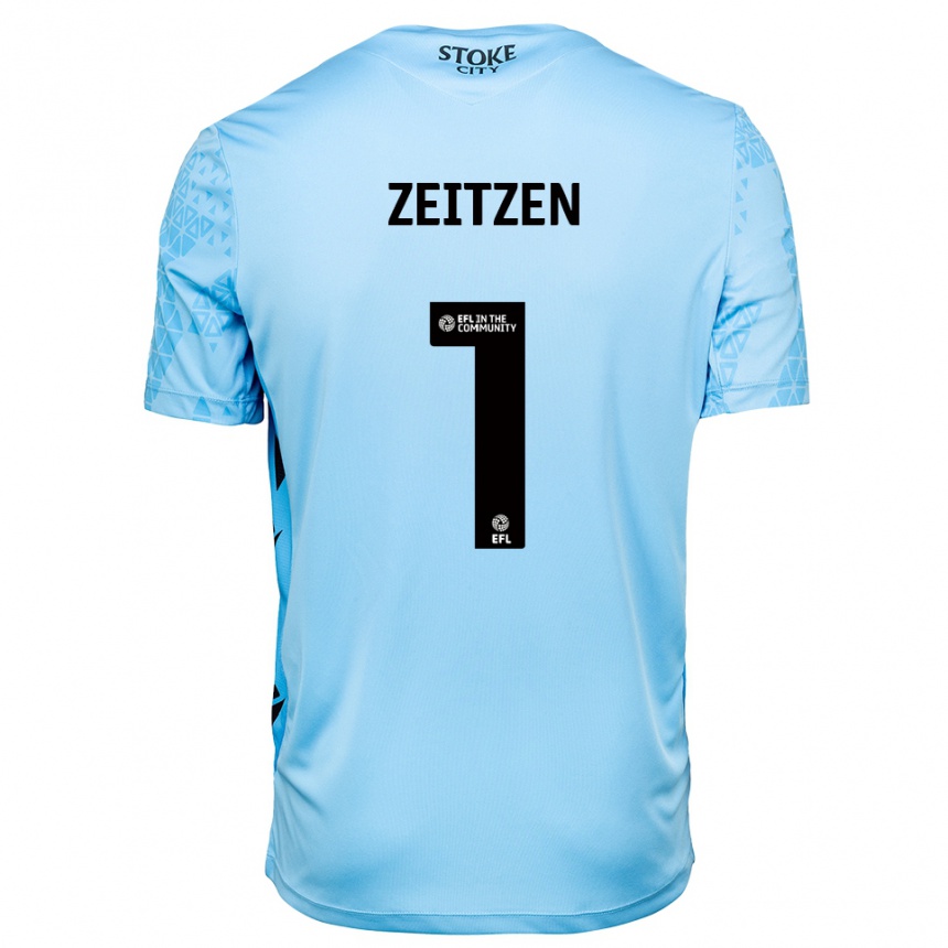 נשים כדורגל מיכאל זייצן #1 תכלת שחור חולצת שוער 2025/26