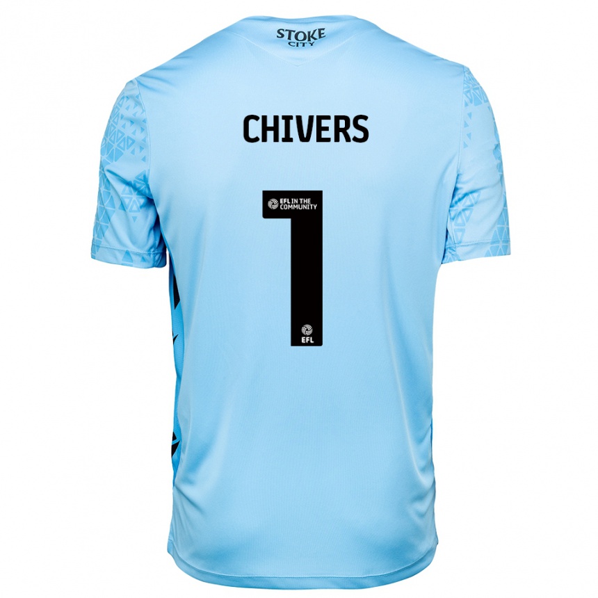 נשים כדורגל Ben Chivers #1 תכלת שחור חולצת שוער 2025/26