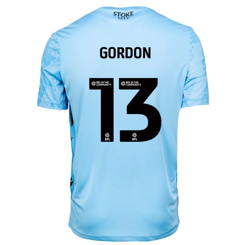 נשים כדורגל Jonathon Gordon #13 תכלת שחור חולצת שוער 2025/26