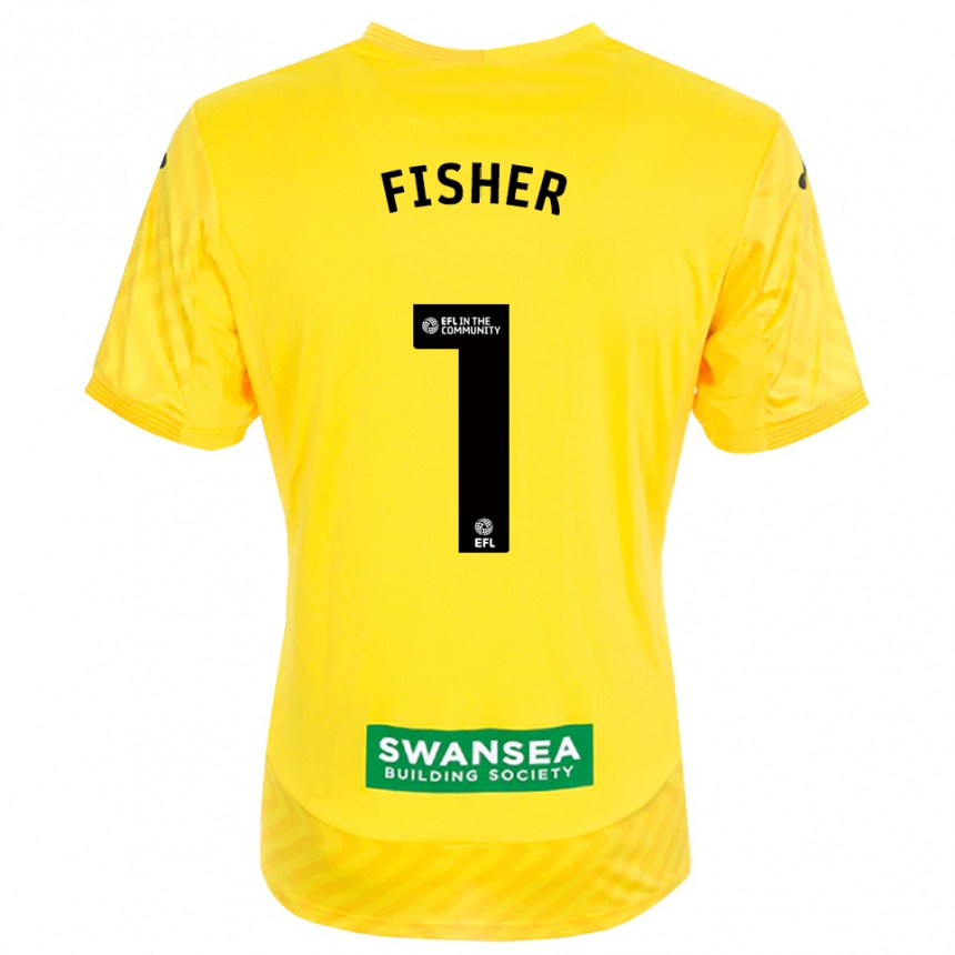 נשים כדורגל אנדי פישר #1 צהוב שחור חולצת שוער 2025/26