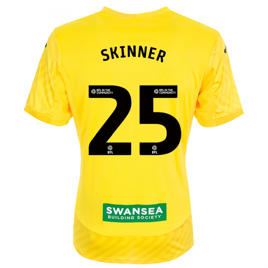 נשים כדורגל קלייר סקינר #25 צהוב שחור חולצת שוער 2025/26