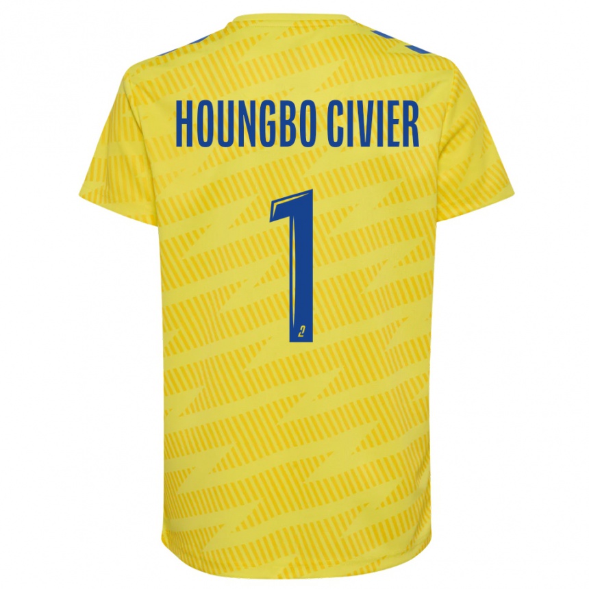 נשים כדורגל Matéo Houngbo Civier #1 כחול צהוב חולצת שוער 2025/26