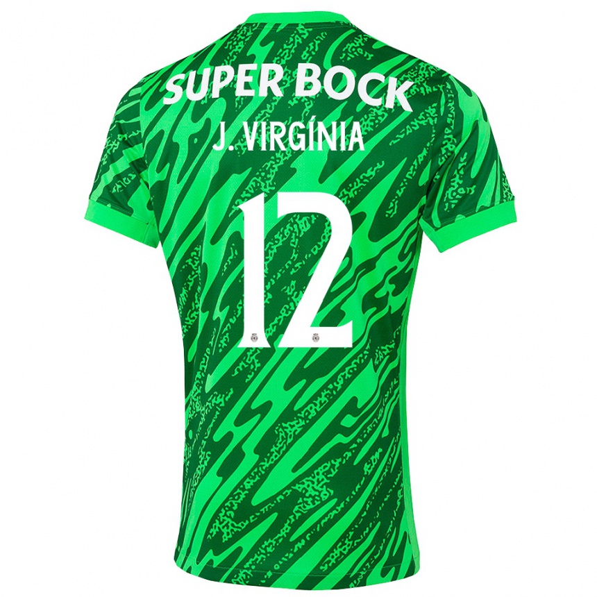 נשים כדורגל ז'ואאו וירג׳יניה #12 ירוק לבן חולצת שוער 2025/26