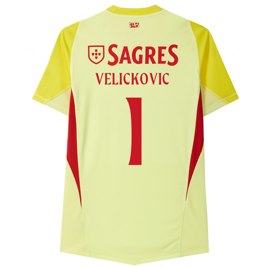 נשים כדורגל לוקה וליצ׳קוביץ׳ #1 צהוב אדום חולצת שוער 2025/26