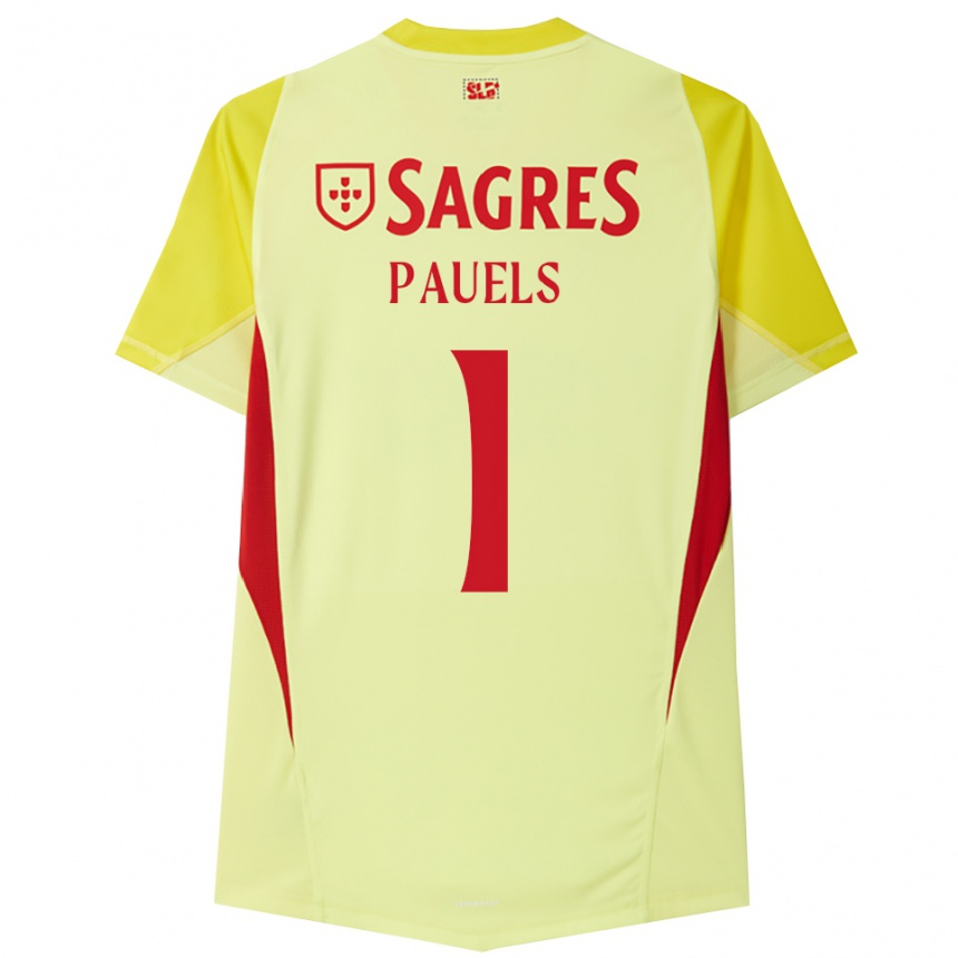 נשים כדורגל לנה פאואלס #1 צהוב אדום חולצת שוער 2025/26