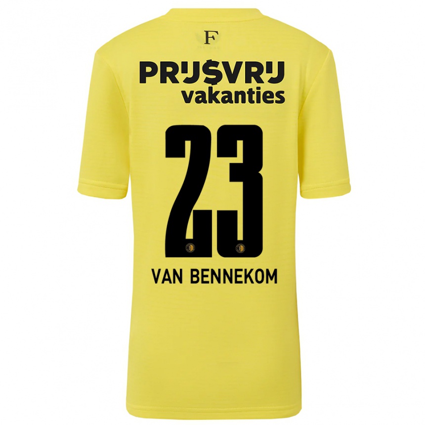 נשים כדורגל Duron van Bennekom #23 צהוב שחור חולצת שוער 2025/26