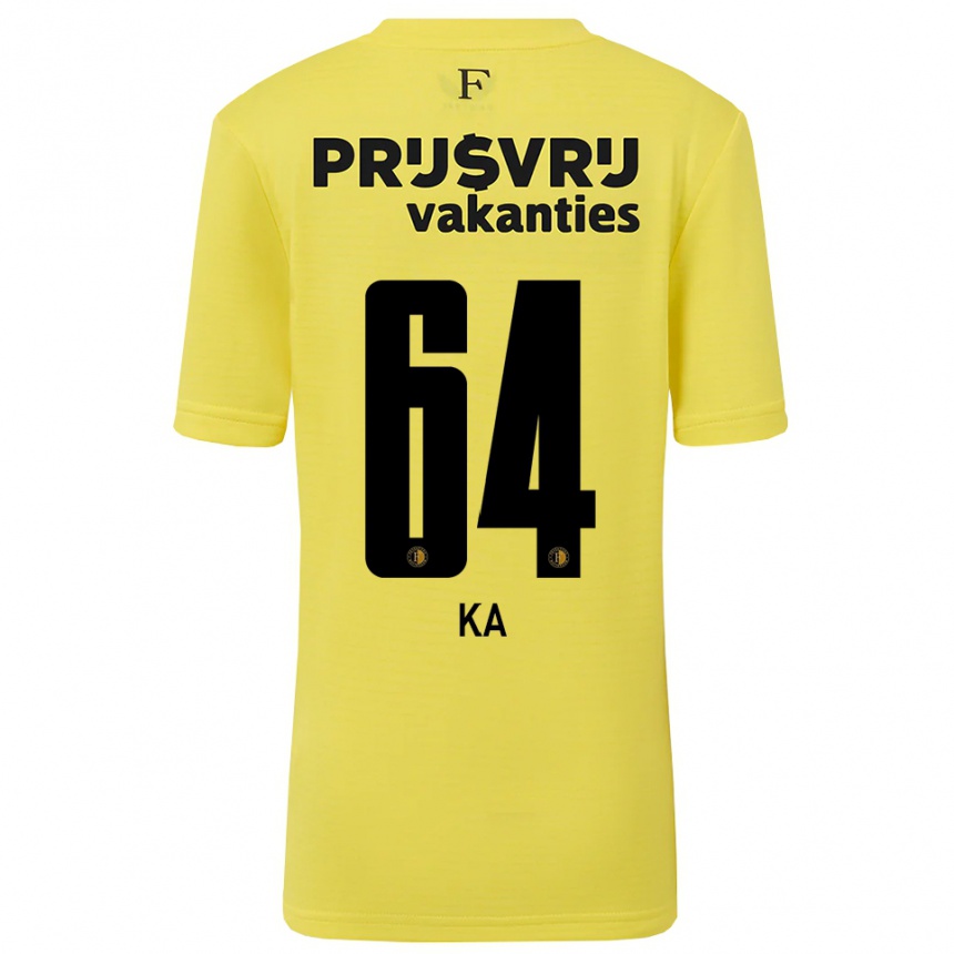 נשים כדורגל איסמעיל קה #64 צהוב שחור חולצת שוער 2025/26