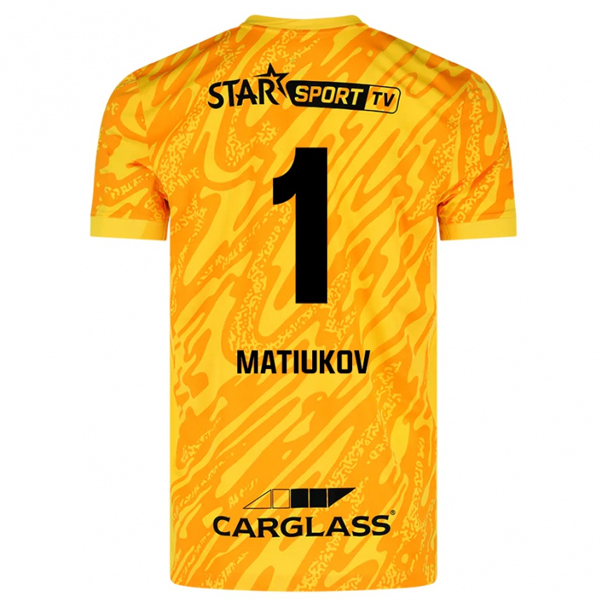 נשים כדורגל Platon Matiukov #1 כתום צהוב שחור חולצת שוער 2025/26