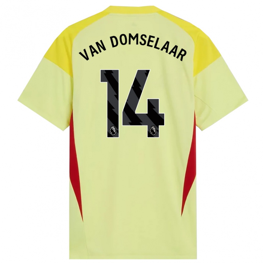 נשים כדורגל Daphne Van Domselaar #14 צהוב אדום שחור חולצת שוער 2025/26