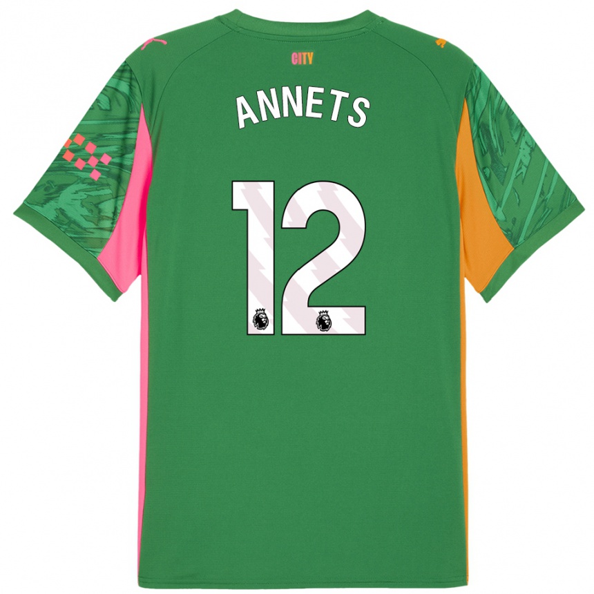 נשים כדורגל Eve Annets #12 ירוק כתום חולצת שוער 2025/26