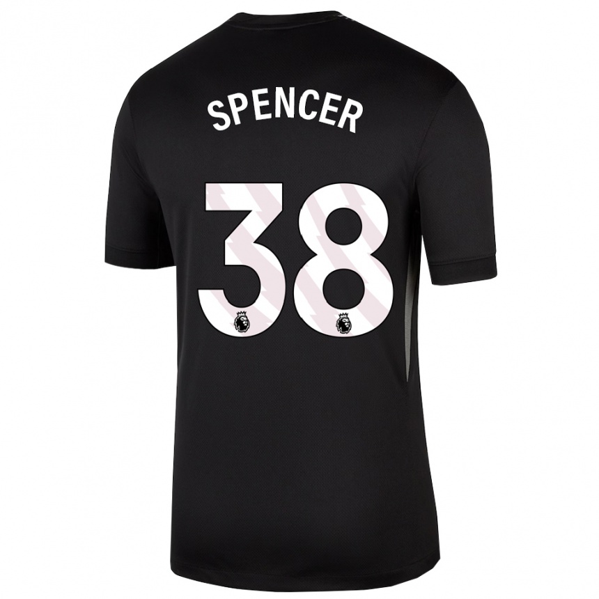 נשים כדורגל רבקה ספנסר #38 שחור לבן חולצת שוער 2025/26