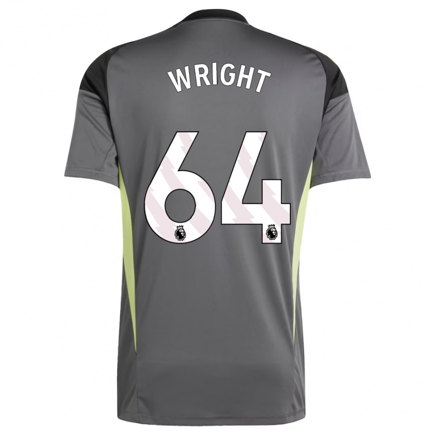 נשים כדורגל James Wright #64 אפור כהה שחור חולצת שוער 2025/26