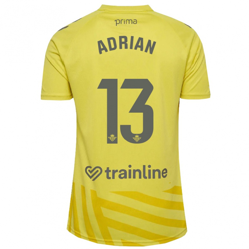 נשים כדורגל אדריאן #13 צהוב אפור חולצת שוער 2025/26