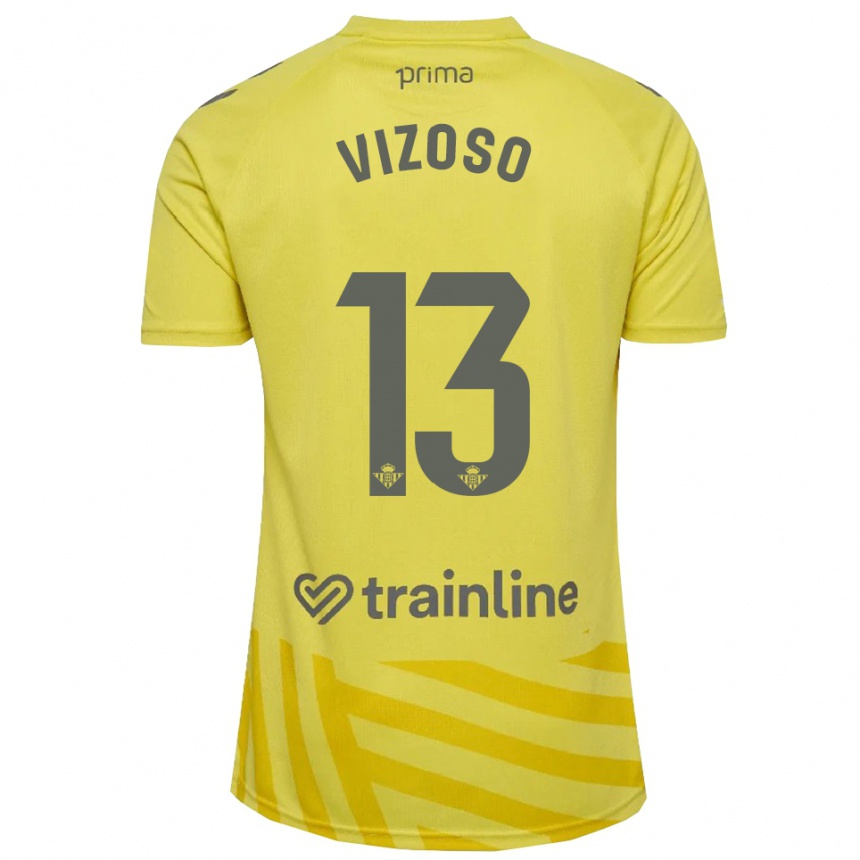 נשים כדורגל פאולה ויזוסו פרייטו #13 צהוב אפור חולצת שוער 2025/26