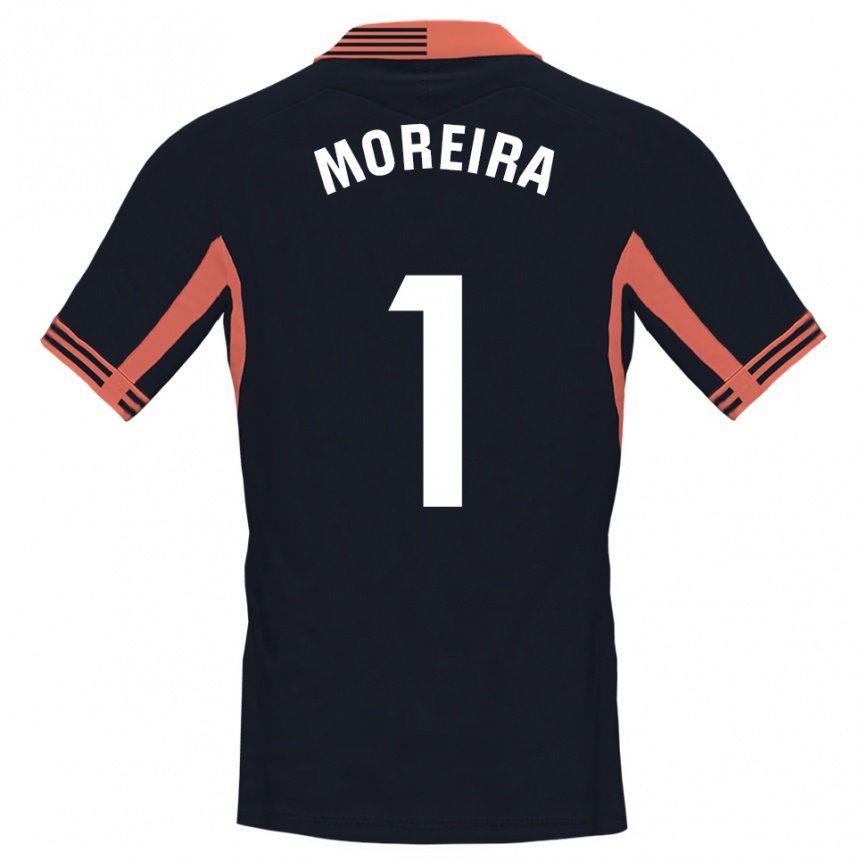 נשים כדורגל יאגו מוריירה סילבה #1 שחור לבן כתום חולצת שוער 2025/26